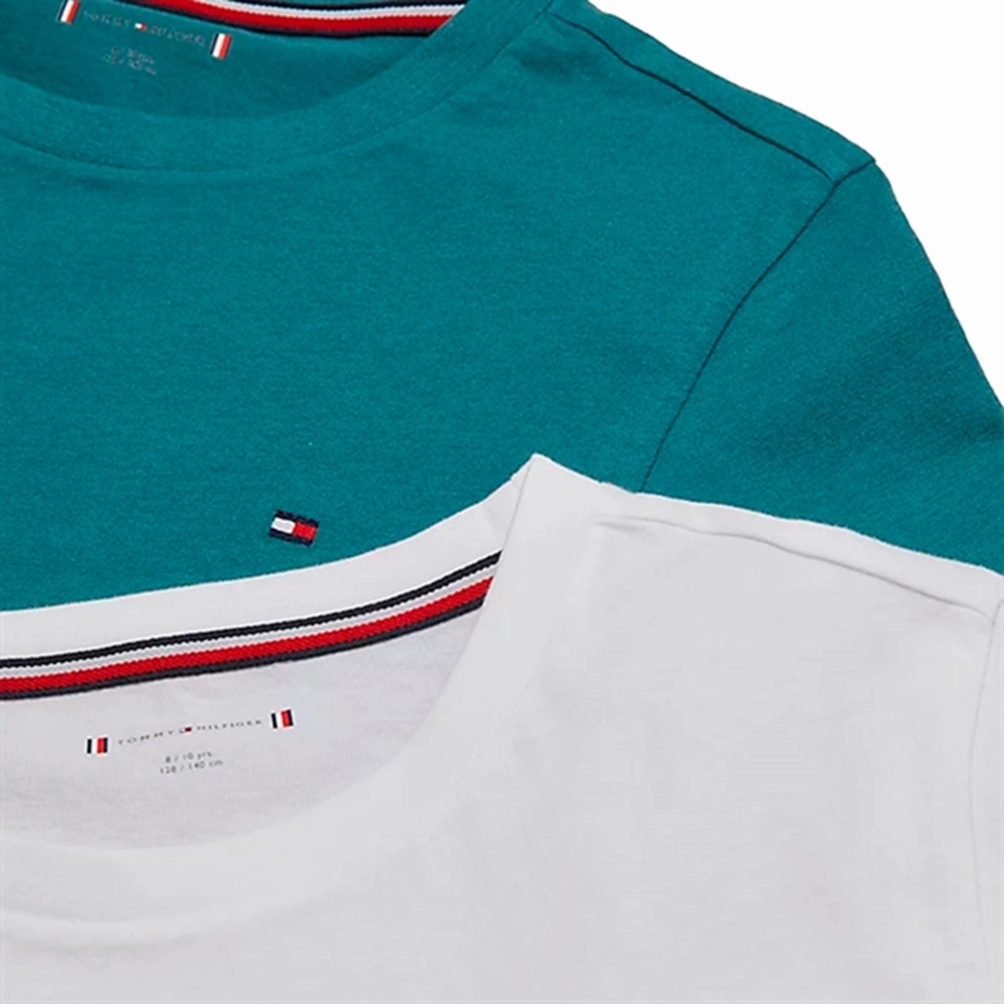 Tommy Hilfiger T-shirt 2-pack White/Frosted Green graduation Reinforced Shoulder Seams