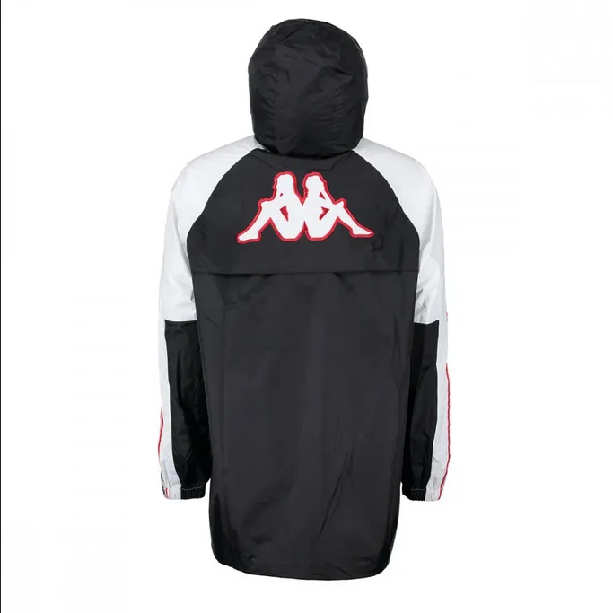 Reinforced Elbow Patches Kappa giubbino antivento con cappuccio Clack 3031D30 900 nero
