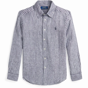 Polo Ralph Lauren 6635A Newport Navy White Boy Sport Shirt Plus size option