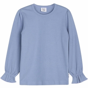 Hust & Claire Mini Blue Tint Amma Blouse Solid Hue Eco-Friendly Choice