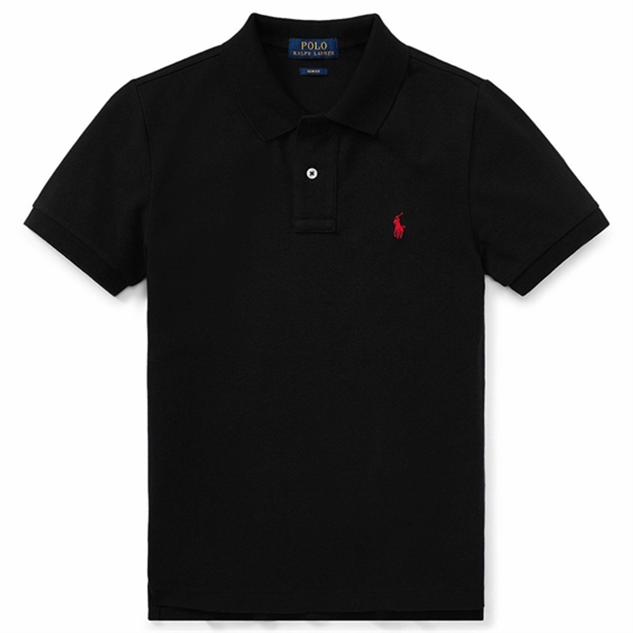 Polo Ralph Lauren Boy Short Sleeved Polo Custom Fit Black Soft Touch Travel Ready