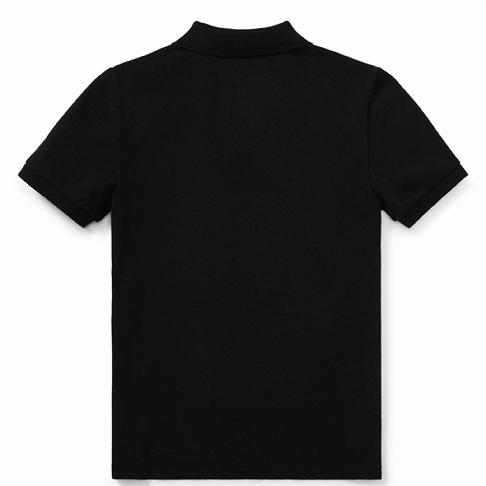 Polo Ralph Lauren Boy Short Sleeved Polo Custom Fit Black Sweat Resistant Lining Interlock Cotton