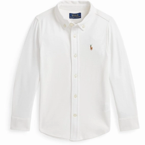 Snag Resistant Fabric Nautical Look Polo Ralph Lauren Deckwash white Sport Shirt