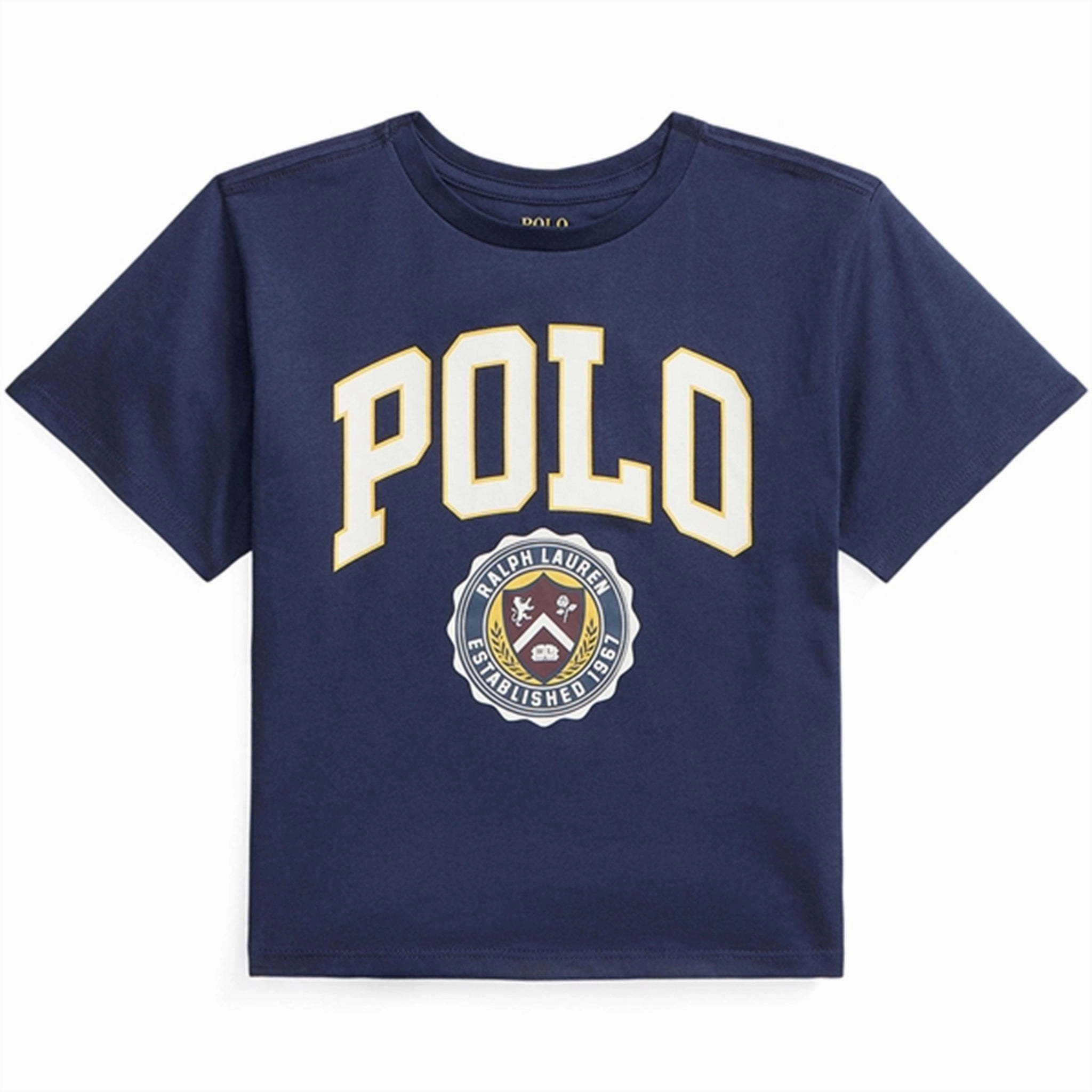 Stretch Knit Polo Ralph Lauren Girl Varsity Polo T-Shirt Refined Navy