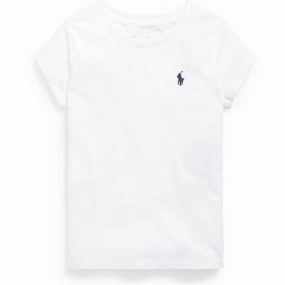 Scoop neck femininity Urban Casual Look Polo Ralph Lauren Girls T-Shirt White