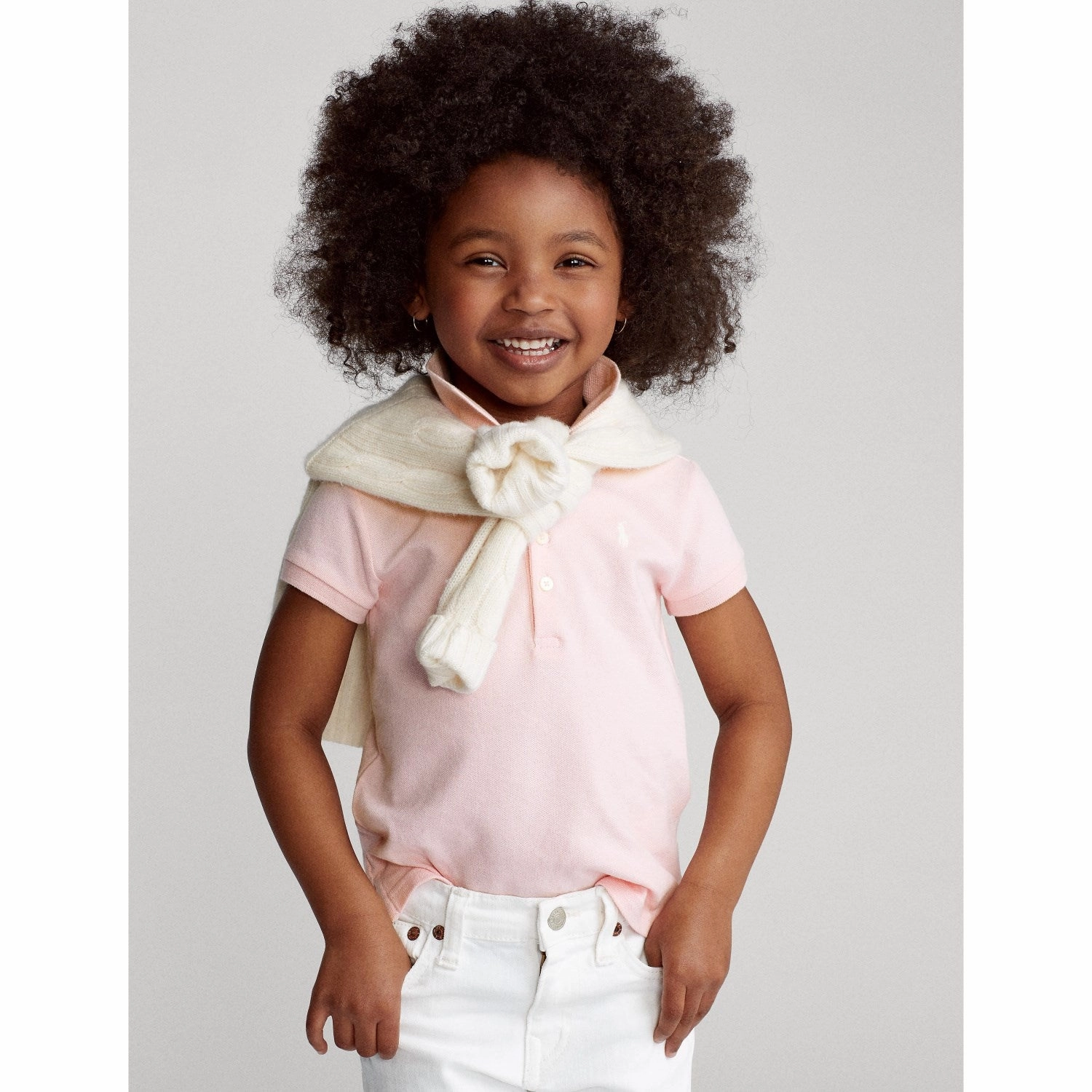 EcoFriendly Material Layered Collar Structure Polo Ralph Lauren Hint Of Pink Girl Polo Shirt