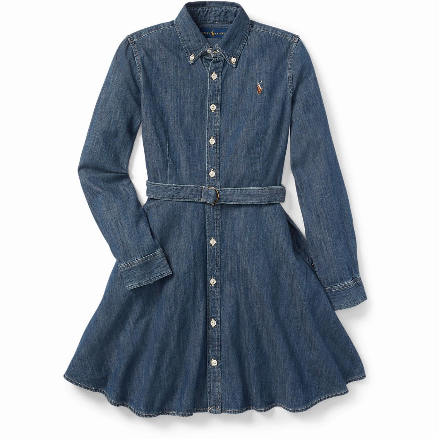 Timeless Look Wear Shine Finish Polo Ralph Lauren Indigo Day Dress
