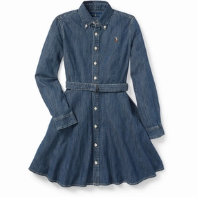 Timeless Look Wear Shine Finish Polo Ralph Lauren Indigo Day Dress