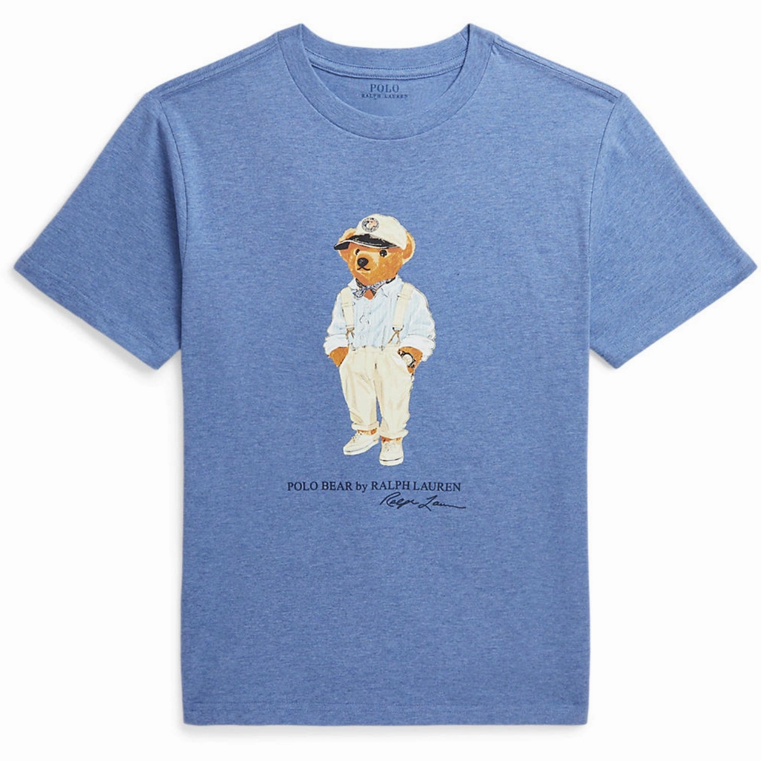 Polo Ralph Lauren Latc Blue Hthr Hmgy Bear T-Shirt Lightweight Look Chilly Day Comfort