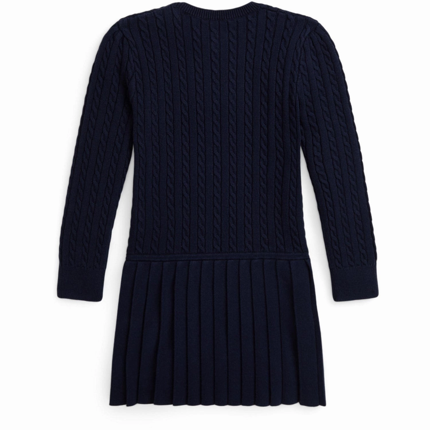 Polo Ralph Lauren Rl Navy w. College Pink Mini Cable Day Dress Natural Fit Fresh Color