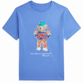 Recycled Polyester futuristic Polo Ralph Lauren Scottsdale Blue Bear Boy T-Shirt