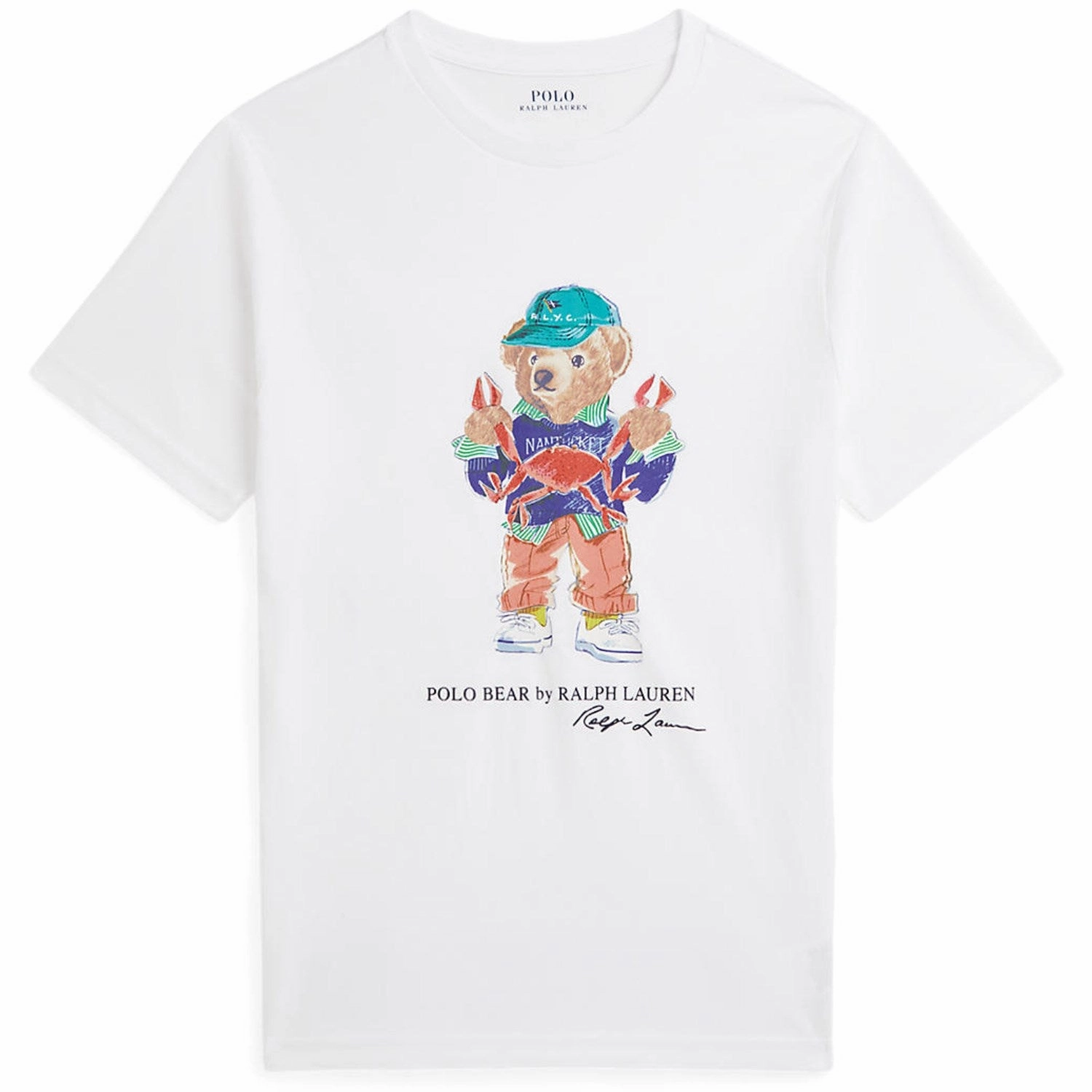 Polo Ralph Lauren White Bear Boy T-Shirt Solid color purity