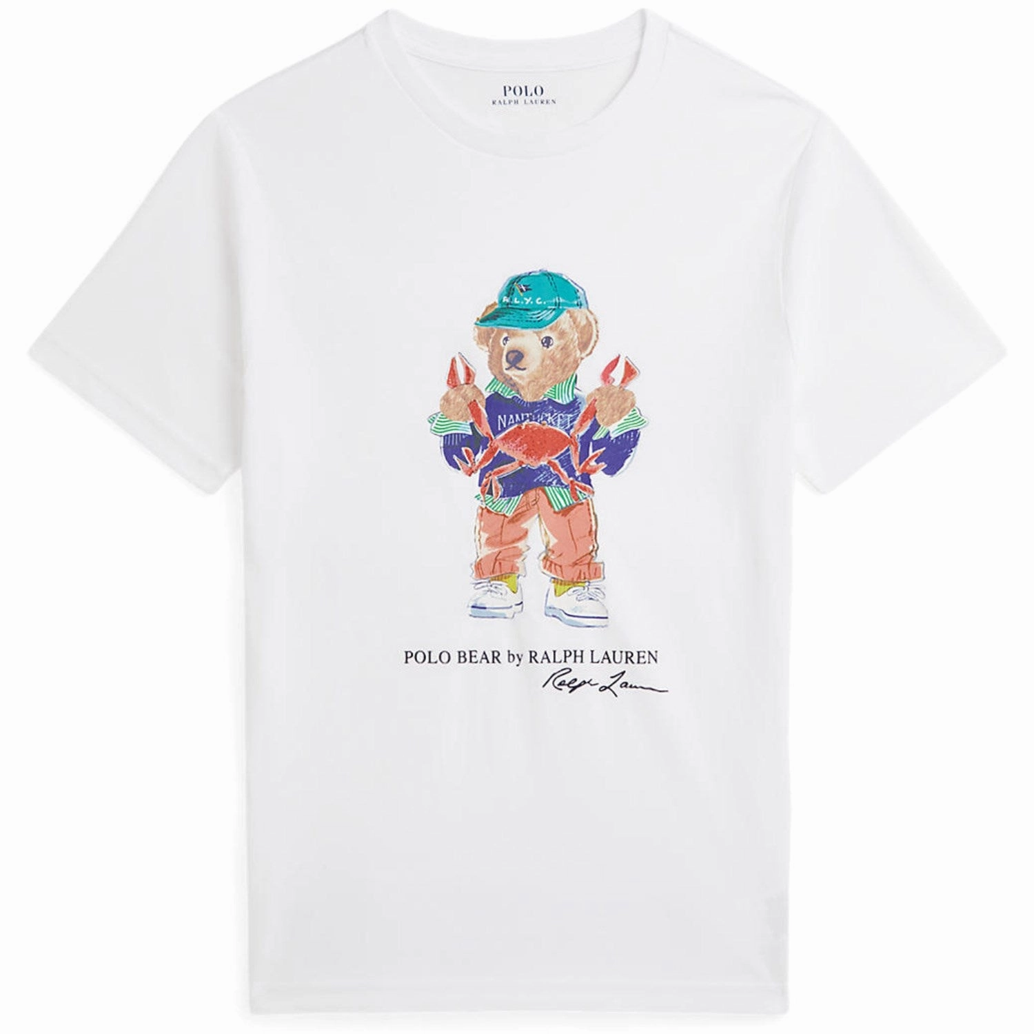 Polo Ralph Lauren White Bear Boy T-Shirt Drop Shoulder Design