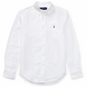 Trend-Driven Adjustable Cuffs Polo Ralph Lauren White Boy Sport Shirt