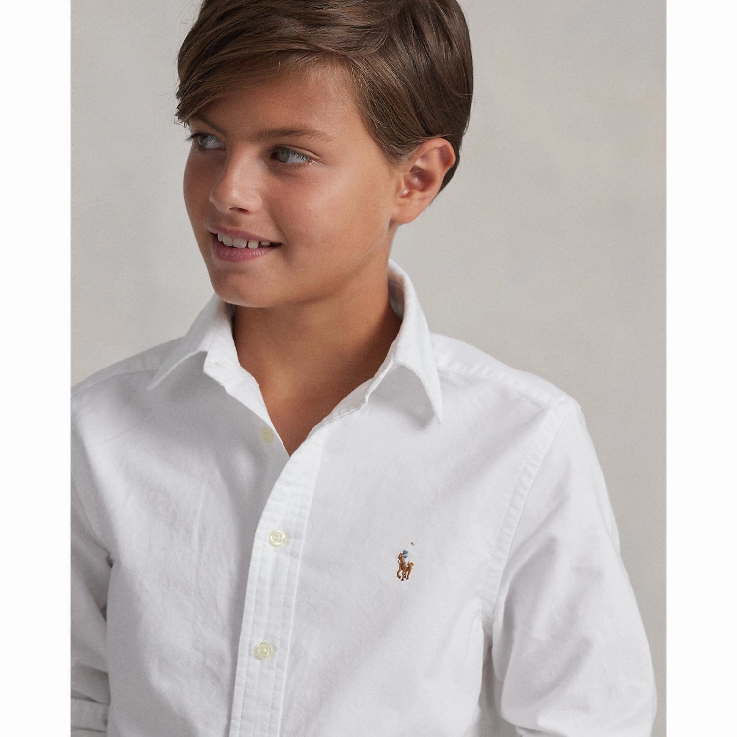 Polo Ralph Lauren White Boy Sport Shirt Luxury Feel Thermoregulating Layer