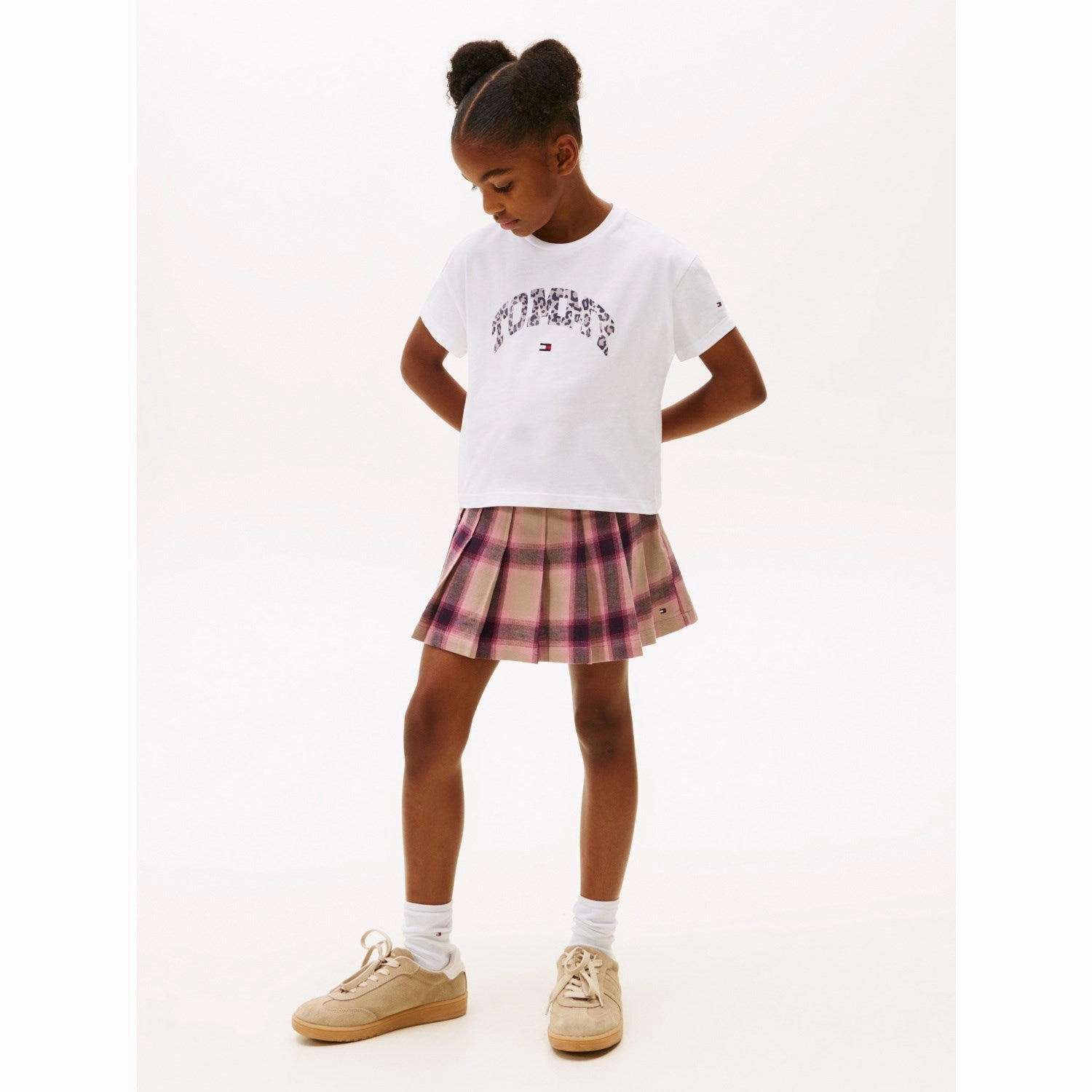 StretchComfortWeave Tommy Hilfiger White Varsity Sateen Graphic Tee S/S