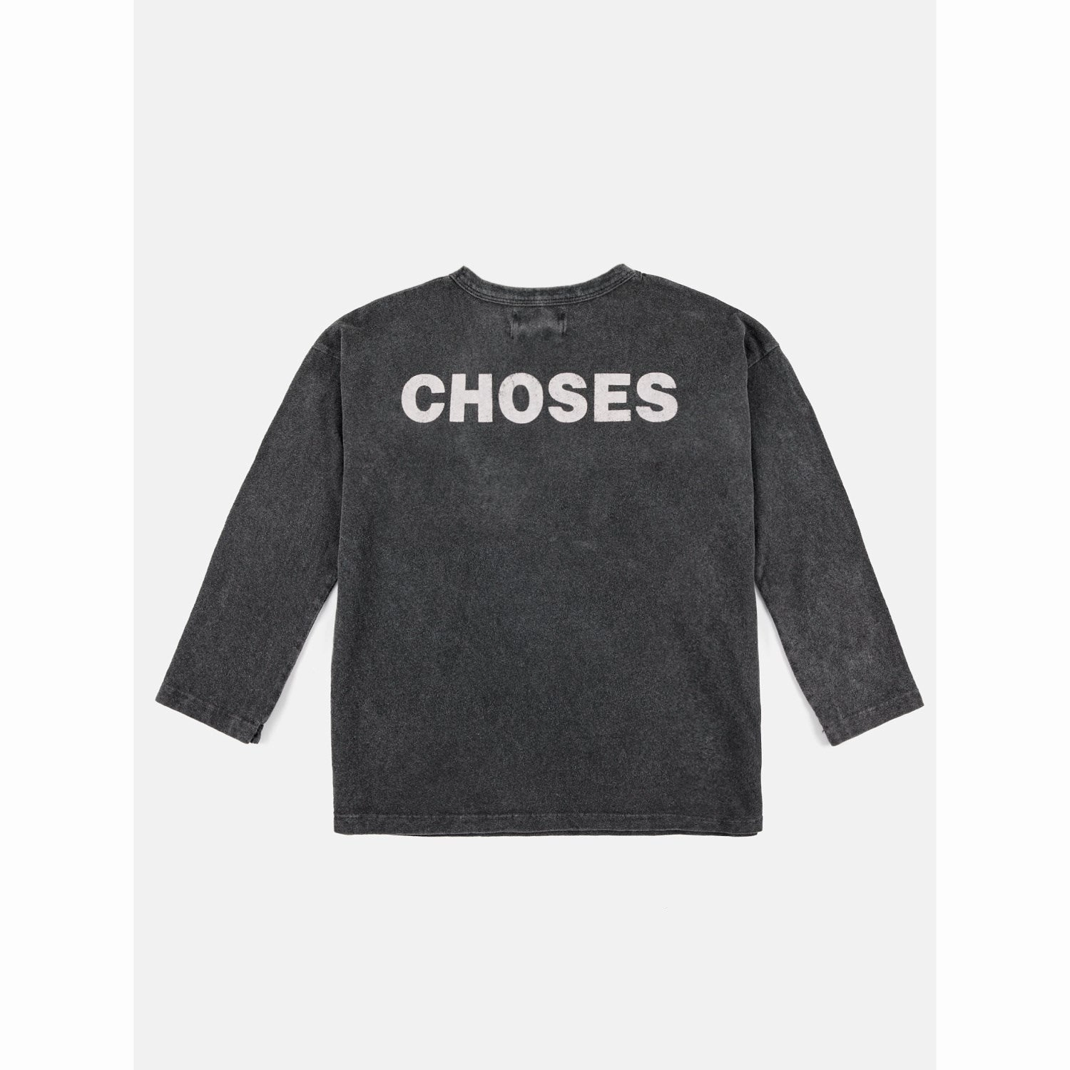 Bobo Choses Dark Grey Long Sleeve T-shirt Pocket Detailing Affordable Fashion