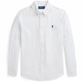 Polo Ralph Lauren White Boy Sport Shirt Wedding guest