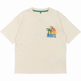 The New White Swan Obi Oversize T-Shirt High Density Fabric Short Sleeve