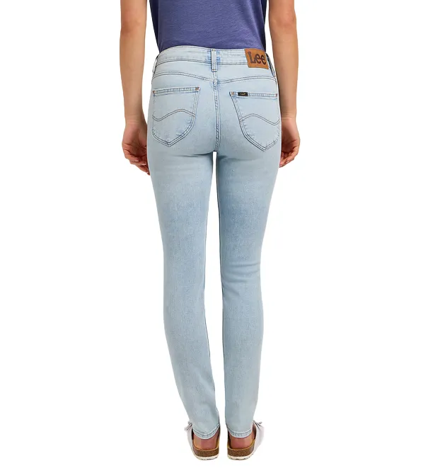 Frayed hem Lee pantalone jeans a vita alta da donna Scarlett 112348997 blu chiaro