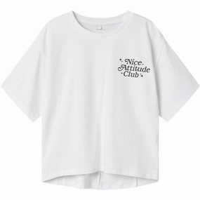 Name It Bright White Lione Regular T-Shirt Reinforced Hemline