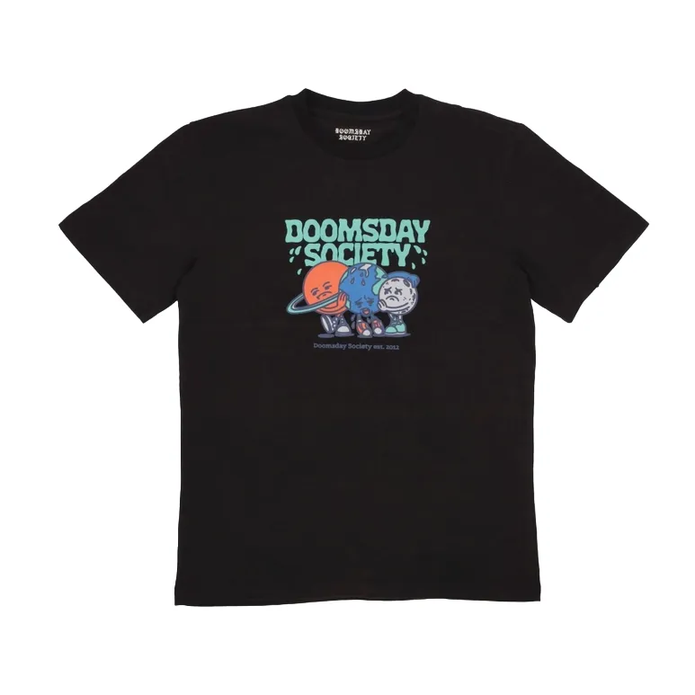 Trendy Vibes Wear Urban Outfit Doomsday T-shirt da uomo con stampa Sick World black