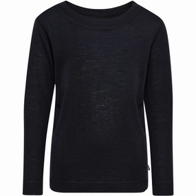 Hummel Black Jr Wool Rib T-Shirt L/S Athletic Look