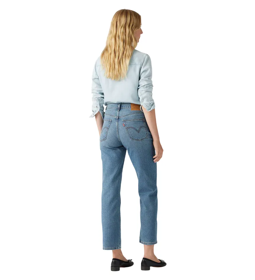 Levi's pantalone jeans con lino da donna diritto alla caviglia 726930230 blu medio Trend Setter Trendy Premium Standard Piece