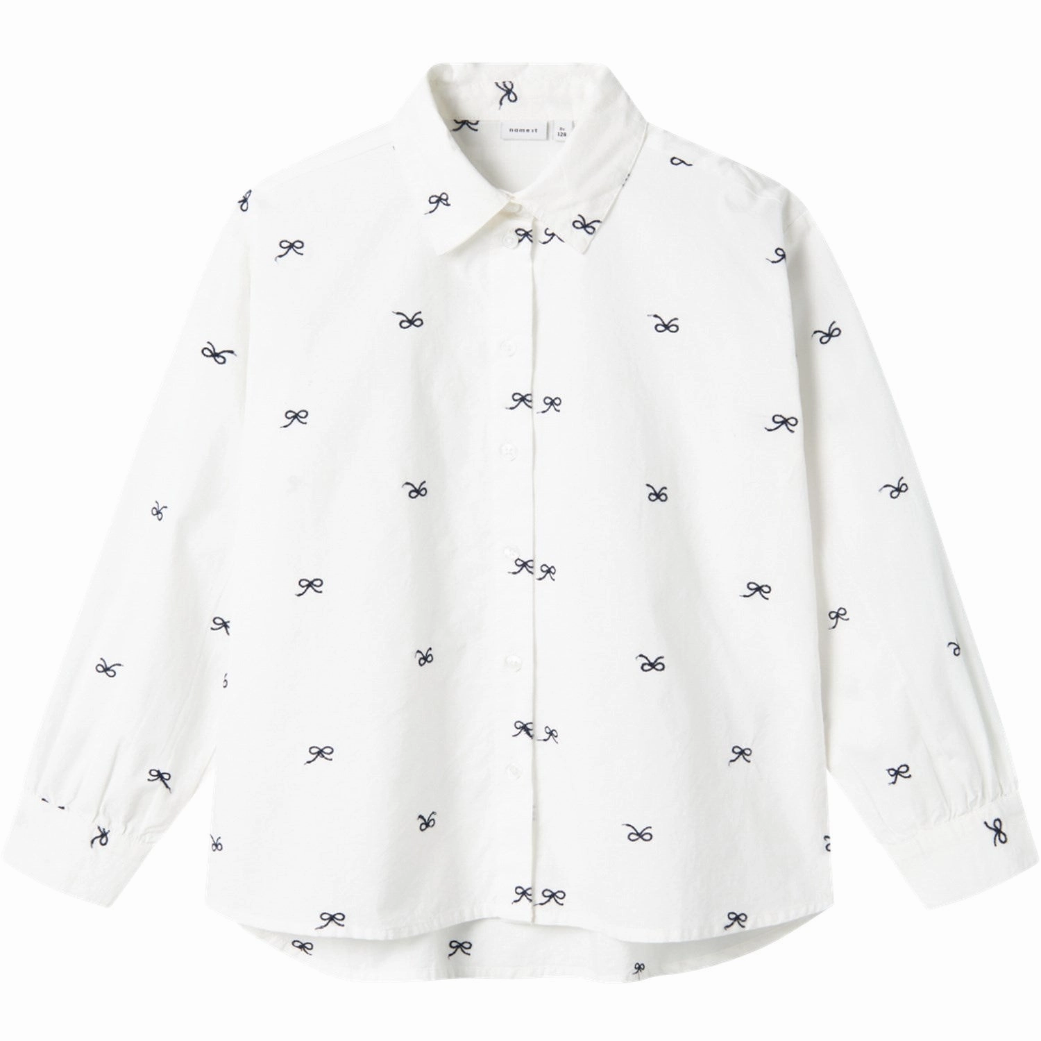 Wrinkle-Free Name It Bright White Bow Filippas Oversize Long Shirt