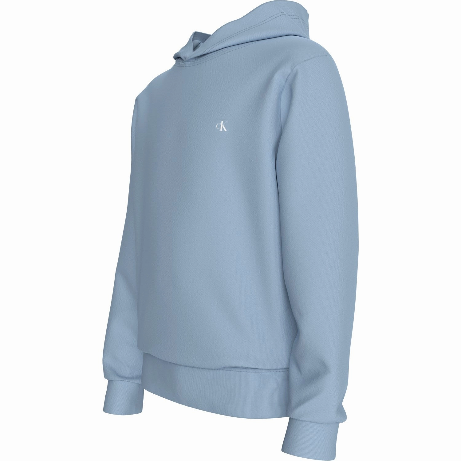 Festival Style Calvin Klein Faded Denim Monogram Mini Badge Hoodie