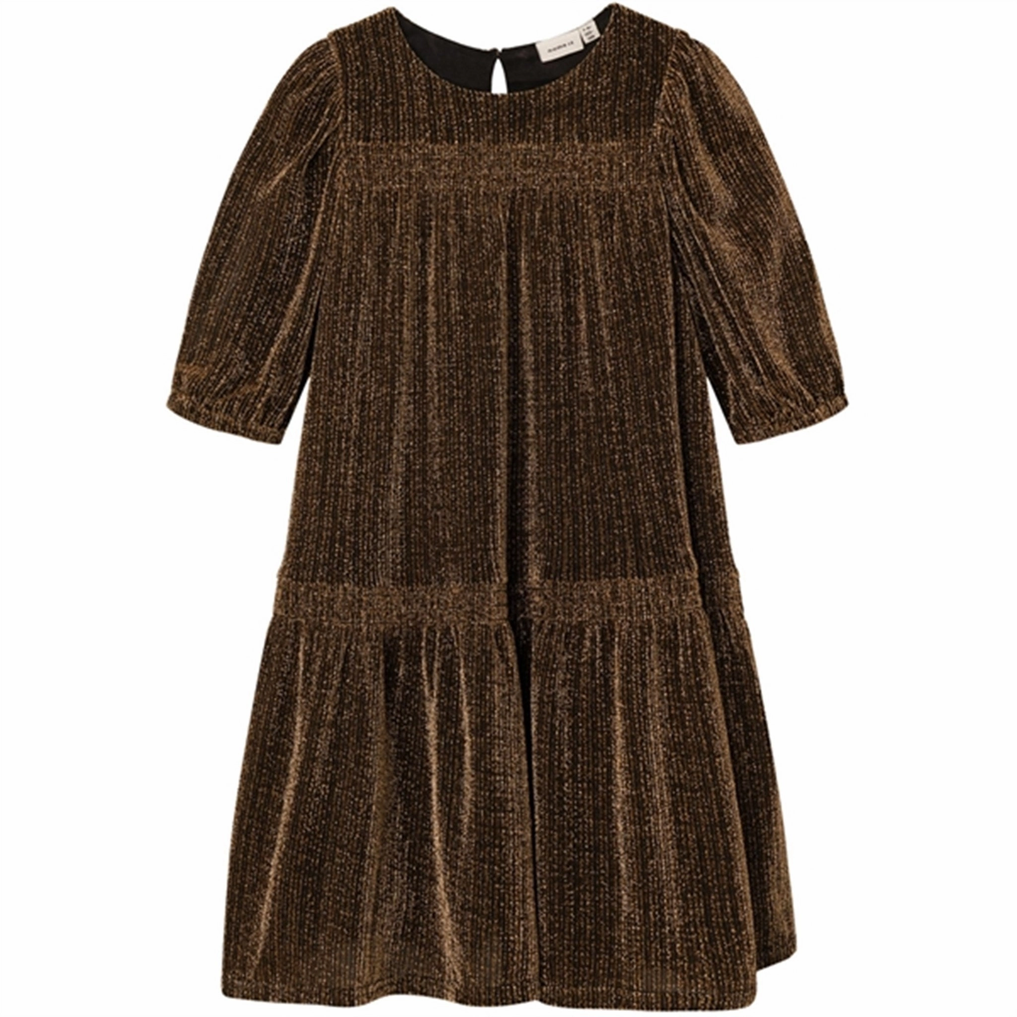 Chic Ensemble Smooth-Finish Name it Gold Colour Risilk Dress