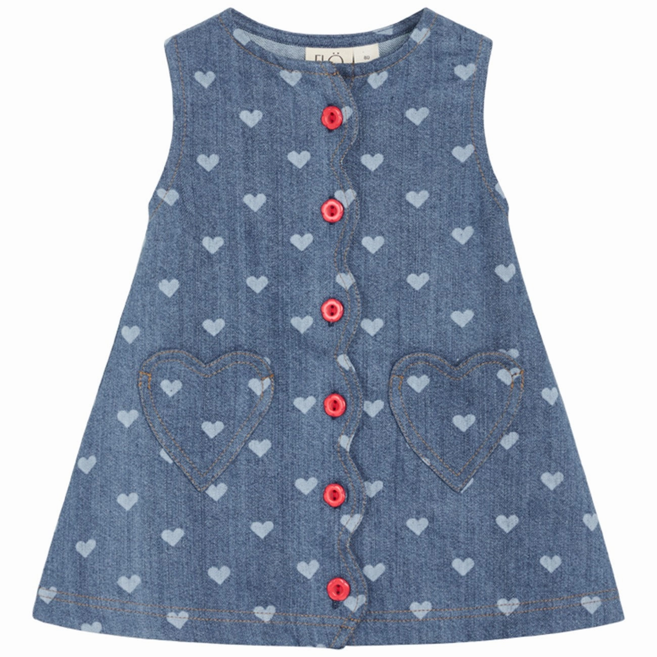 Fl?ss Blue Denim/Hearts Lollo Dress Cozy Balance Trend Smart