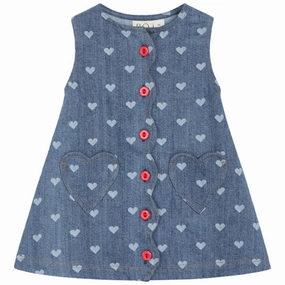 Knot-Detail Fl?ss Blue Denim/Hearts Lollo Dress