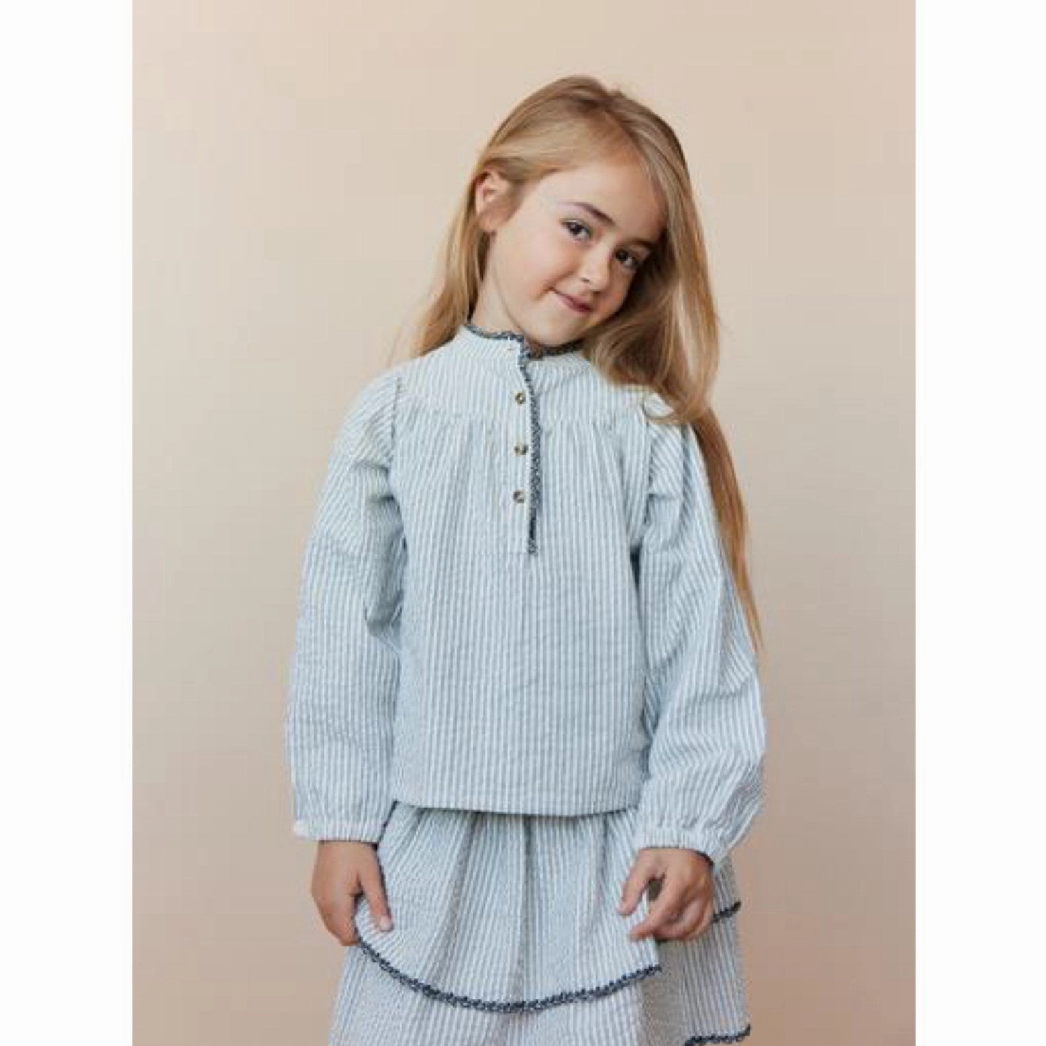 Sofie Schnoor Black Thin Stripe Shirt Sleek Silhouette