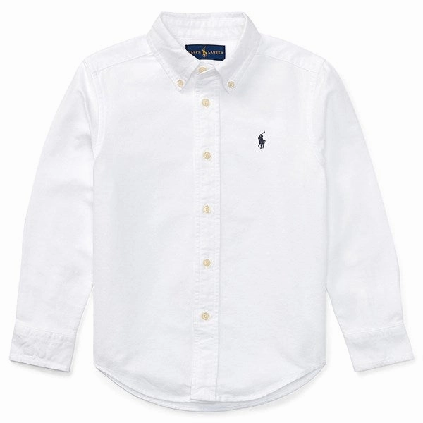 Sleek Silhouette Ralph Lauren Baby Boy Long Sleeved Shirt White