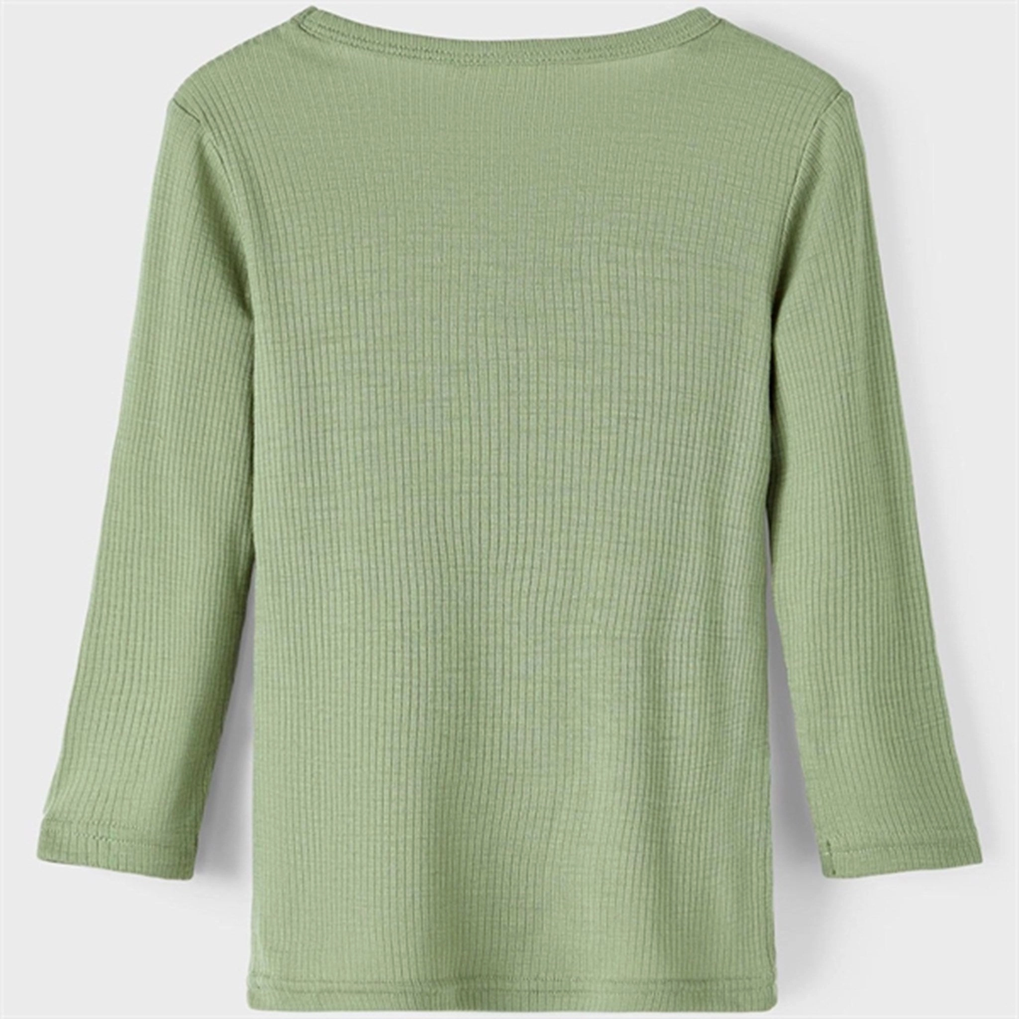 Lil'Atelier Oil Green Fable Slim Wool Blouse Reinforced Elasticity Breathable mesh