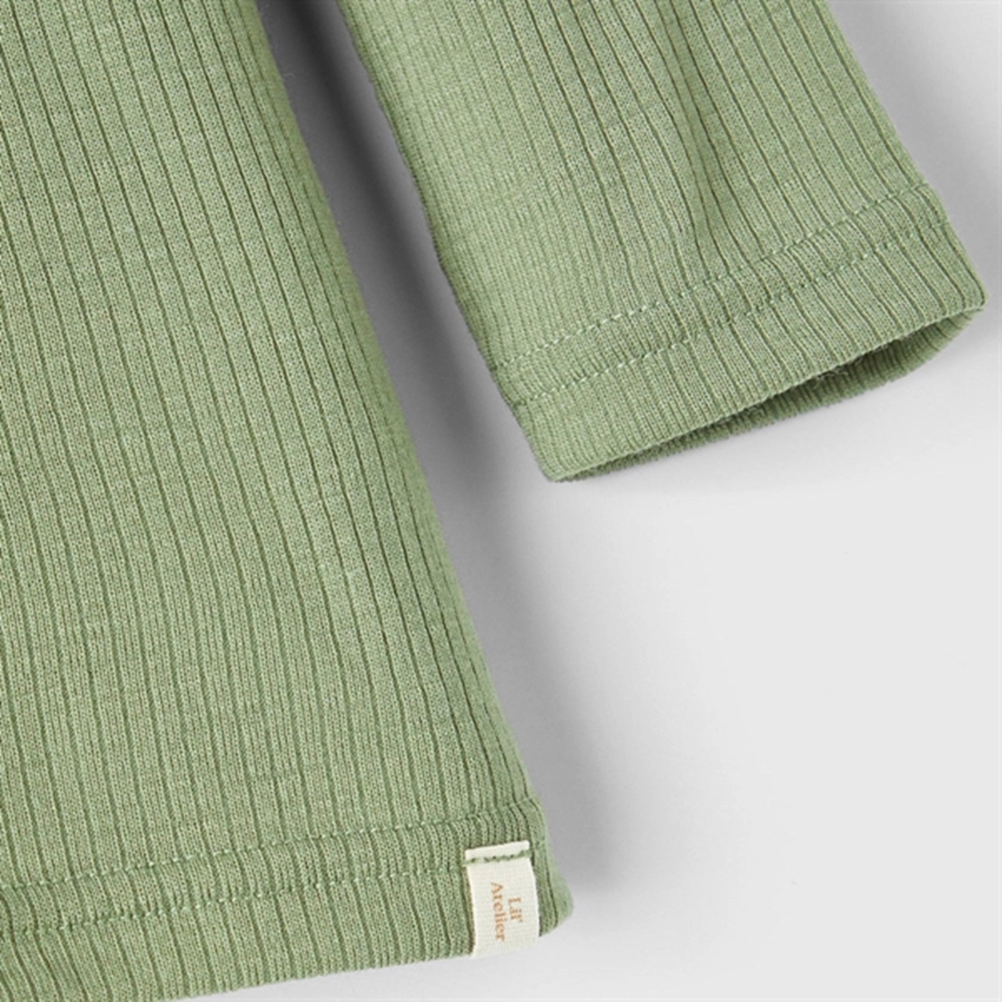 Lil'Atelier Oil Green Fable Slim Wool Blouse Non Irritating Tags