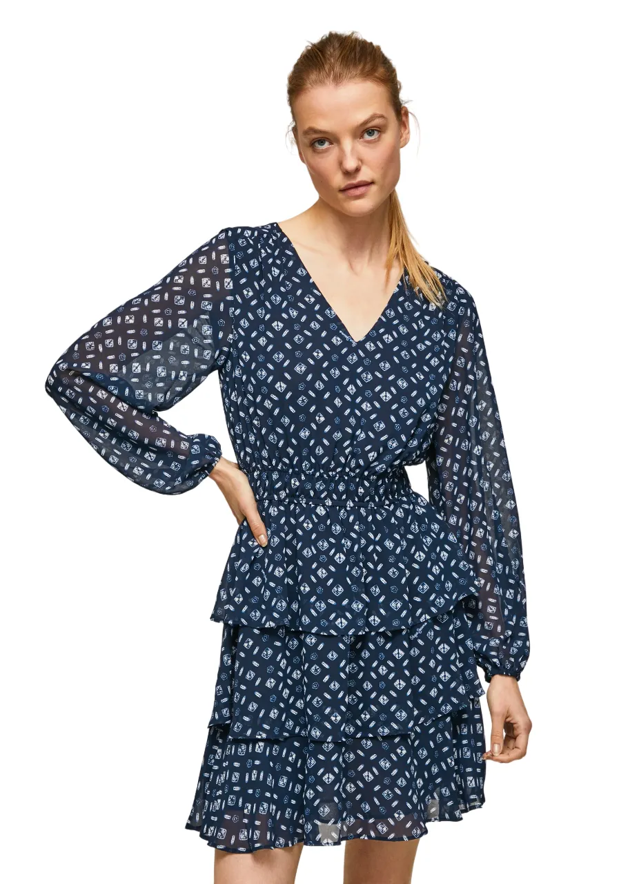 Quiet Glow Relax Draping Pepe Jeans Mini Abito Fantasia Eyra PL953255 0AA multi