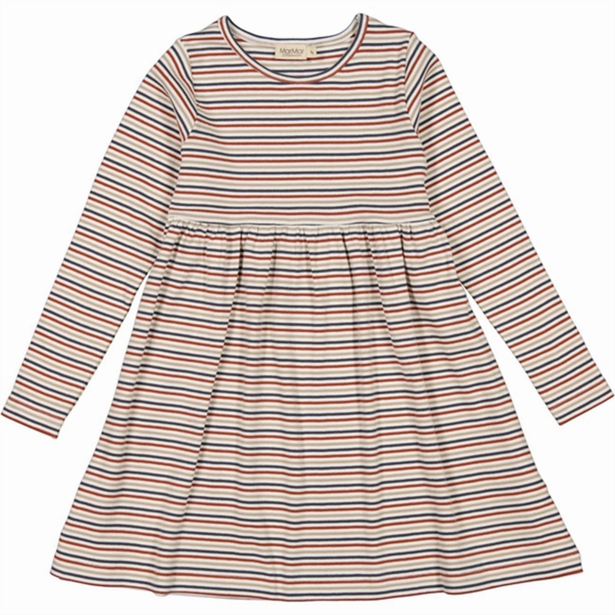 Stain-Resistant MarMar Modal Rib Stripe Mix Denka Dress