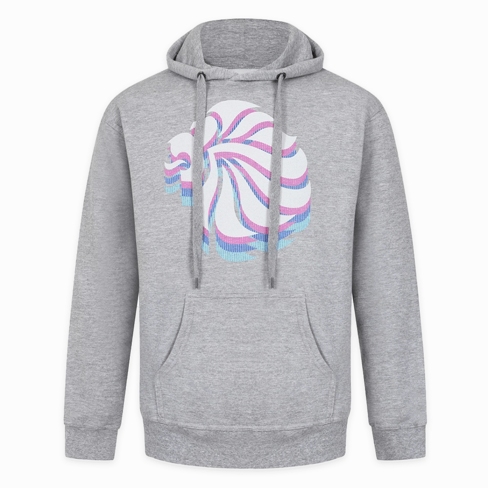 Middle Eastern style Mediterranean style Adult Team GB Stacked Large Lion Hoodie - Grey