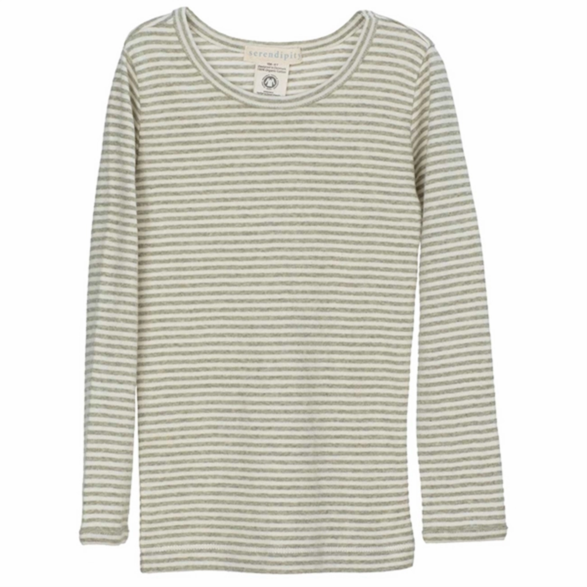 Serendipity Sage/Ecru Slim Stripe Rib Blouse birthday celebration