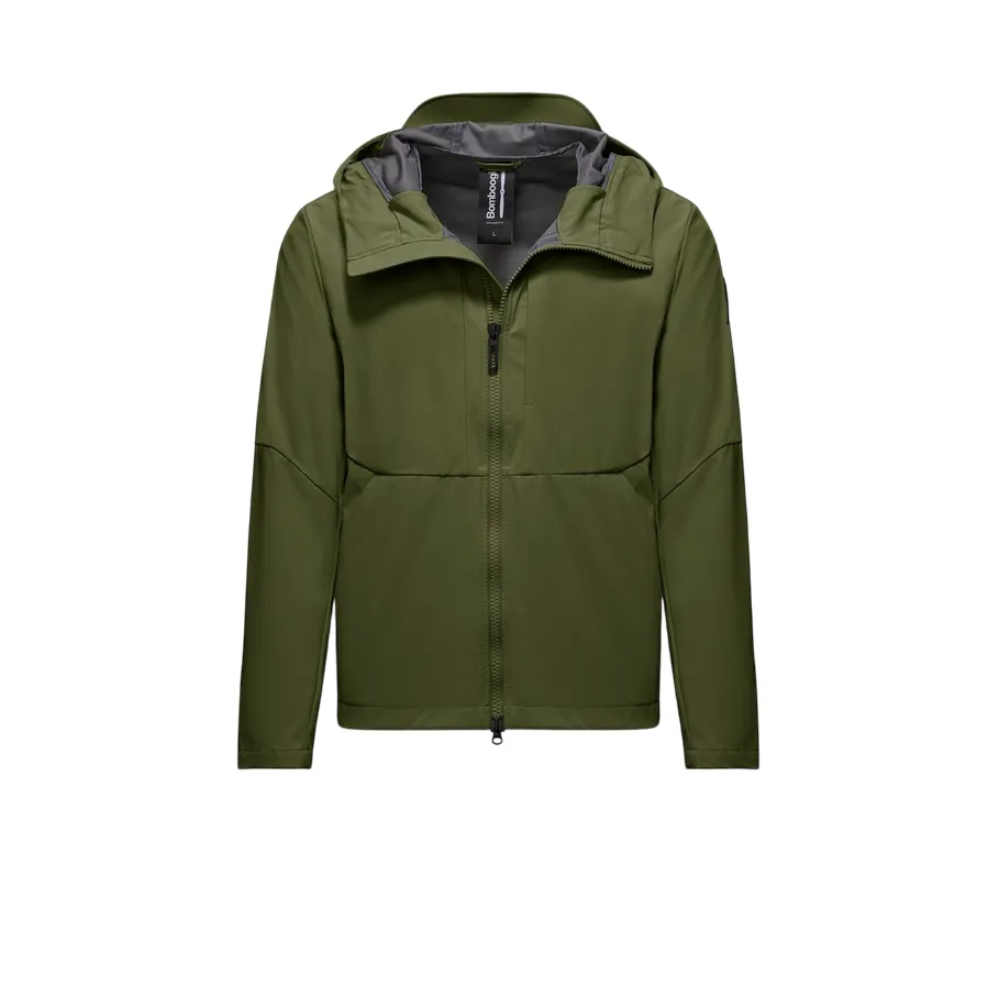 Bomboogie giubbino con cappuccio da uomo antipioggia e antivento sfoderata JM8400TNSD4 329 verde palude Purple