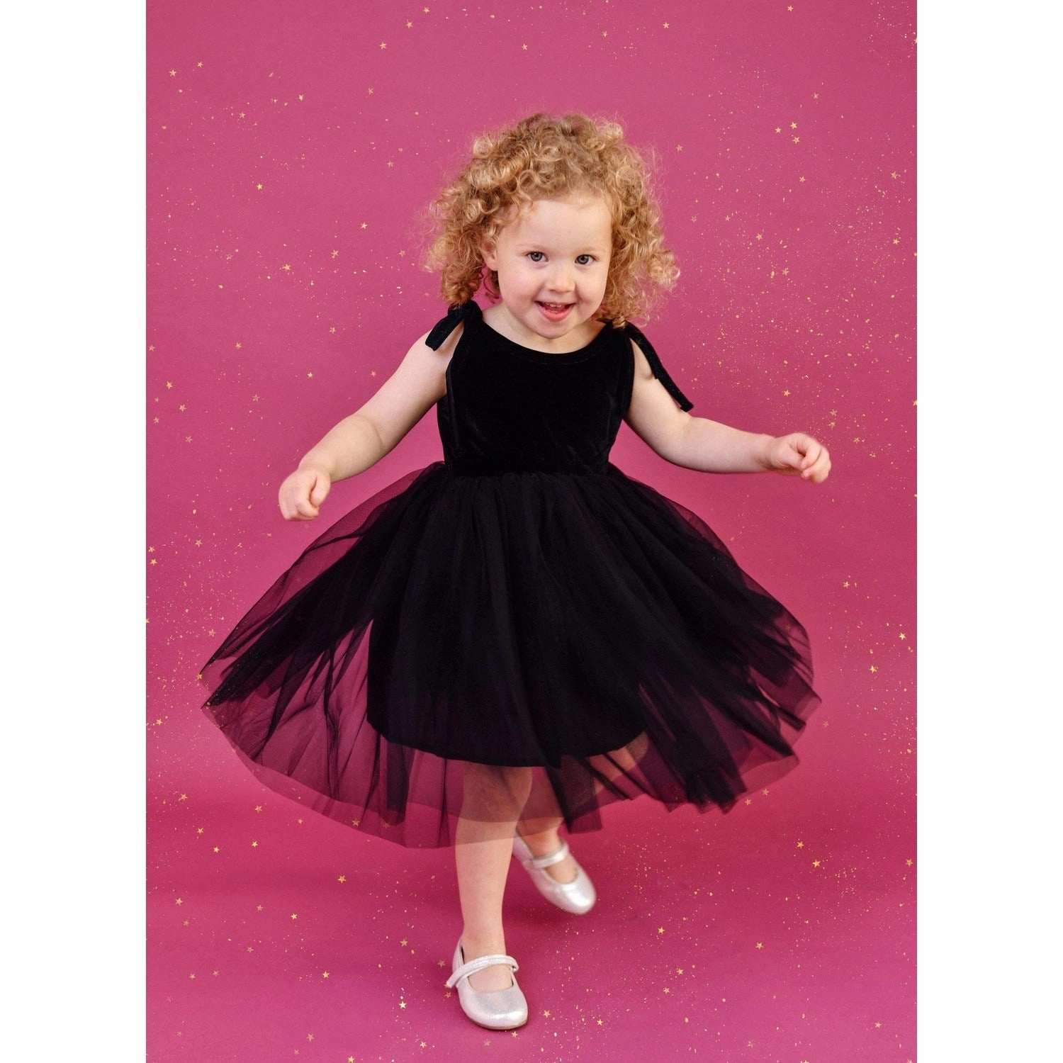 Standout Feature Chill Ready Dolly by Le Petit Tom Black Dolly Universe Velvet Cosmic Strings Tutu Dress