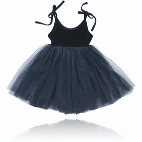 Dolly by Le Petit Tom Black Dolly Universe Velvet Cosmic Strings Tutu Dress Eco-Lining