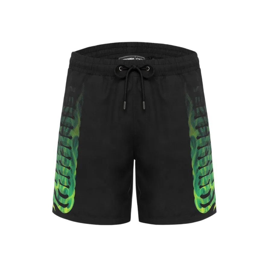 Anti Pilling Finish Water Repellent Finish Propaganda costume da bagno a pantaloncino da uomo Ribs 25SSPRBR466 nero-verde