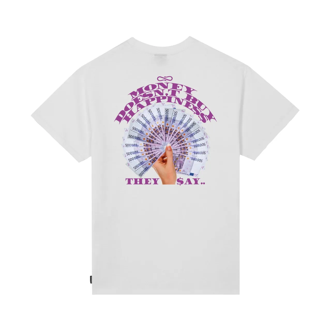 Quick Dry Fabric Abstract print Propaganda maglietta manica corta da uomo Happiness 25SSPRTS917 bianco