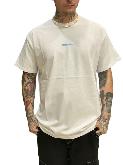 Crew neck classic Propaganda maglietta manica corta da uomo Ribs 23SSPRTS695 bianco