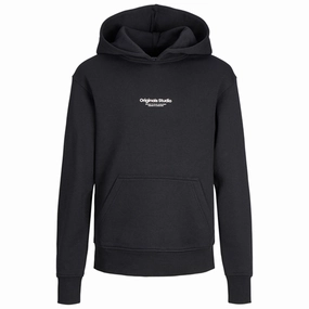 Jack & Jones Junior Black Vesterbro Sweat Hoodie Noos Staycation Essential Back Graphic