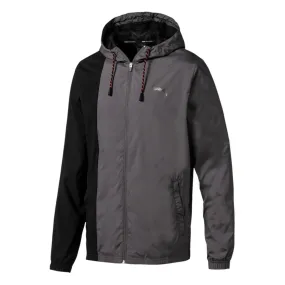 Puma Collective Woven Giacca a vento con cappuccio grigio nero 518384 03 Cozy Lining Thrive