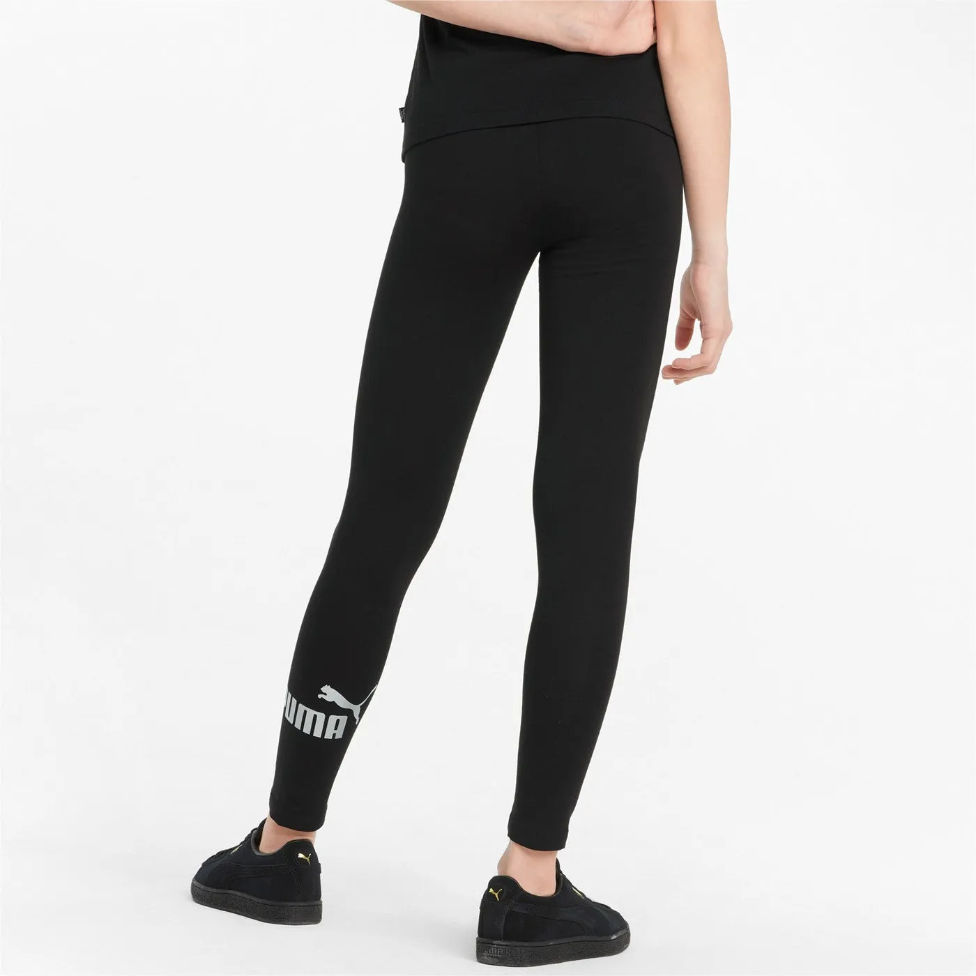 Puma ESS  Logo Leggings G 846960-01 black quick dry Flat Lock Stitching